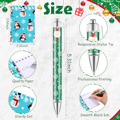 32 Pcs Christmas Gifts Set Christmas Makeup Bags Bulk Santa Socks Holiday to Do List Notepad Snowman Ballpoint Pens Keychain Xmas Party Winter Gifts