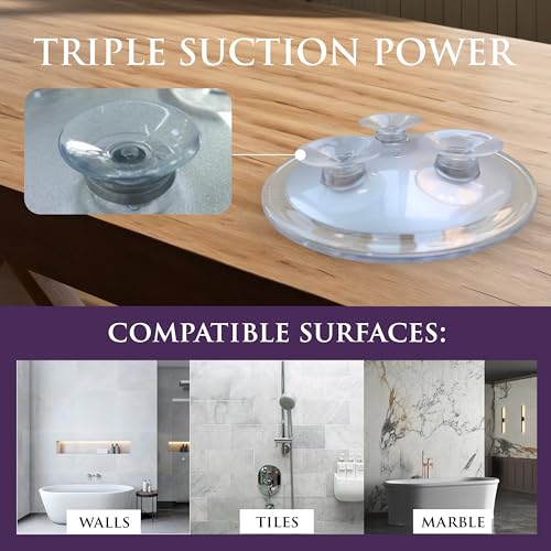 20X & 15X Magnifying Makeup Mirror Set with 3 Suction Cups Each - Compact & Travel Ready & Large Hand Held Mirror with Comfy Handle for Women and Men - Personal Barber Haircut Mirror