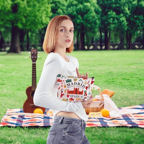 BLUPARK Spanish Mom Cosmetic Bag Madrid Souvenir Gift Madrid Spain Travel Makeup Bag Spain Lover Gift