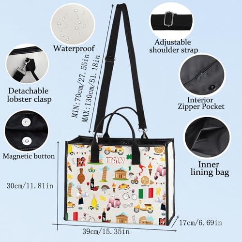 LEVLO Italy Travel Pouch Bag Rome Souvenir Gift Pisa Tower Colosseum Venice Carnival Zipper Pouch Bag Italy Trip Gift (Italy LT)