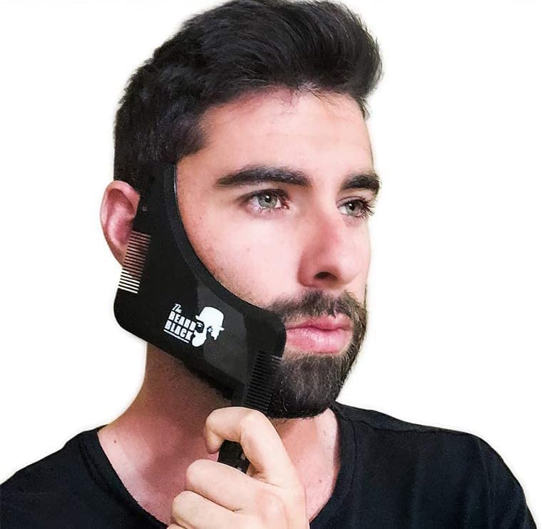 The BEARD BLACK Beard Shaping & Styling Tool with Inbuilt Comb, Perfect for Line Up & Edging, Use with Beard Trimmer or Razor