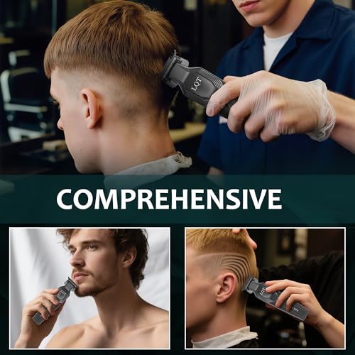 Men's Beard Trimmer - All-in-One Trimmer with Precision Dial - Premium Facial Hair Groomer - USB Recharge Dock, Cordless Waterproof Wet/Dry Clipper Gift for Father