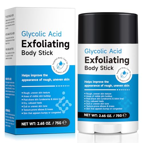 Exfoliating Body Stick with AHA 7% + BHA 0.5% ? Smooth & Soft Skin Formula ? Solid Non-Messy Texture ? With Shea Butter for Nourishing Care ? For Arms, Legs, Inner Thighs, Underarms & Rough Areas