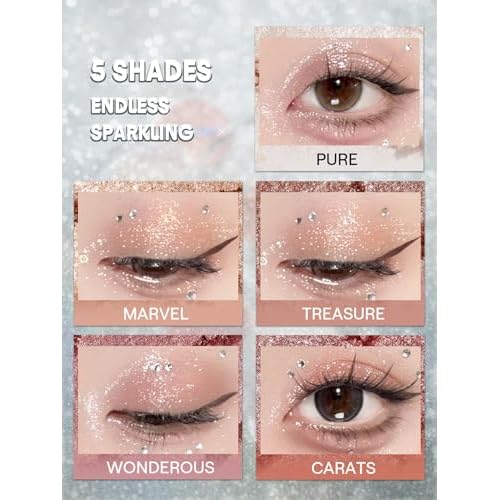 SHEGLAM Enigma Sparkly Eyeshadow Longwear Eyeshadow Single, High-Pigment Eye Shadow Compact, Smooth & Blendable Colors-Pure
