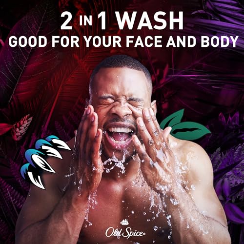 Old Spice Cleansing Body Wash for Men, 3X Defense, 24/7 Shower Fresh with Lasting Scent, 2-in-1 Body & Face Wash, NightPanther with Rich Warm Scent, 33.4 oz