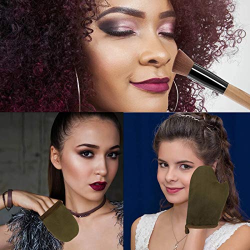 5-Piece Self Tanning Mitt Set with Tan Applicator Mitts, Face Mitt, Exfoliating Glove, for Bronze Tan
