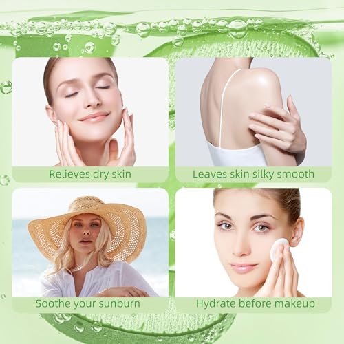 Organic Aloe Vera Gel 17oz for Face and Body & Hair, 99.75% Organic and 100% Pure Aloe Vera Made within 12 Hours of Harvest, Aloe Vera For Deep Moisturizes and Sunburn Relief