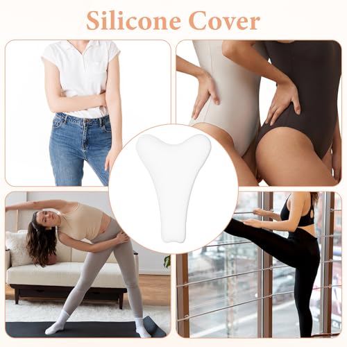 6 Pack Swimsuit Silicone Pads Camel No Underwear Guard Y Shape Silicone Concealer Insert Seamless Protection for Swimwear Yoga Pants Workout Leggings Comfort Reusable Washable(Clear)