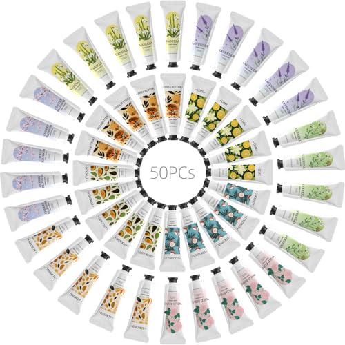 BODY & EARTH 50 Pack Lotion Bulk Hand Lotion Mini Lotion Bulk Set Small Gifts for Women Hand Lotion Travel Size Mother's Day Gifts Bridesmaid Gifts