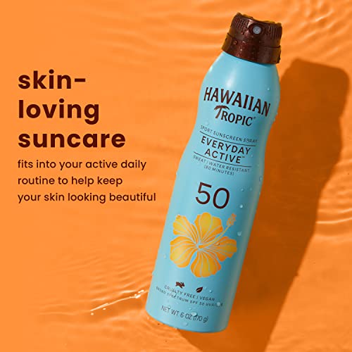 Hawaiian Tropic Everyday Active Spray SPF 50 Twin Pack and Sheer Touch Ultra Radiance Lotion SPF 30
