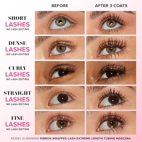 Too Faced Ribbon Wrapped Lash Mascara | Extreme Length Tubing Mascara with no Smudging, Flaking or Clumping