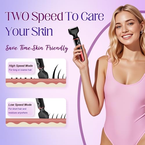 Electric Razors for Women, 3 in 1 Womens Electric Leg Shaver Cordless Painless Facial Hair Removal for Arms, Underarms, Eyebrows Bikini Trimmer, Portable and Safe Wet and Dry Use Women Shaver