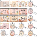Talltalk 20 Pcs Christian Gift Bulk for Women Religious Cosmetic Bag Inspirational Scripture Keychain Church Favors for Women Mother Sister (Bohemian Style)