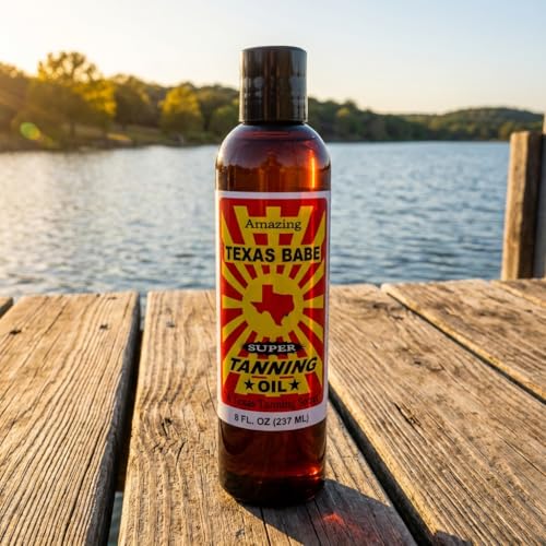 Texas Babe Tanning Oil Original 8 oz ? Natural Outdoor Tanning Oil, No Mineral Oil, No SPF, Made in Texas