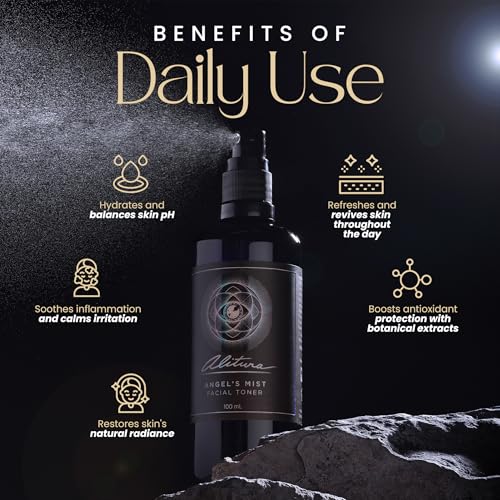 Alitura Angel's Mist Facial Toner ? Hydrating & Revitalizing Face Spray with 97% Organic Ingredients ? Refreshes, Tightens & Balances for All Skin Types ? 100ml