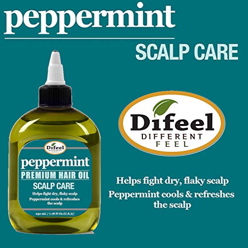Difeel Peppermint Scalp Care Hair Oil 7.1 oz.- Deluxe 2-PC Gift Set