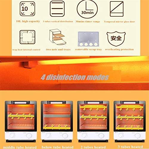 110V 12L Mini High Temperature Heat Metal Tool CleaningCabinet 1KW Timer Cleaner Box Two Layers for Manicure, Spa, Hair Beauty Salon, Dental Clinic, Lboratory or Family