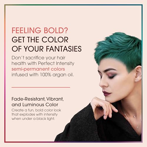 One 'n Only Perfect Intensity Semi Permanent Hair Color - Vibrant Hair Dye Made with Argan Oil - Delivers Vibrant, Accurate Color - No Developer Needed - Emerald Green (3 oz)