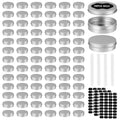 78 Pcs 2 Oz Aluminum Tin Cans Round Cans with Screw Lids, Refillable Cosmetic Metal Containers Food Candle Containers with Screw Tops for Crafts, Food Storage, DIY