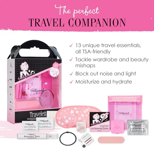 Hollywood Fashion Secrets Travelette Kit, Stay Prepared With Essential Travel Sized Beauty Items, Portable 13 Piece Set