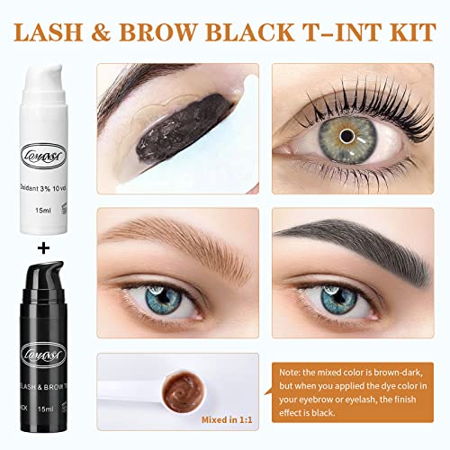 Lash Lift and Black Kit, Instant Fuller Eyelash Lift Brow Lamination Kit with Black Colors, Fast Quick Lifting and Voluminous Coloring, Achieve Salon-Quality Results