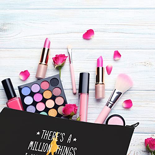 BDPWSS Musical Makeup Bag There's a Million Things I Haven't Done But Just You Wait Musical Quote Cosmetic Bag Zipper Pouch Musical Gift (million things bl)