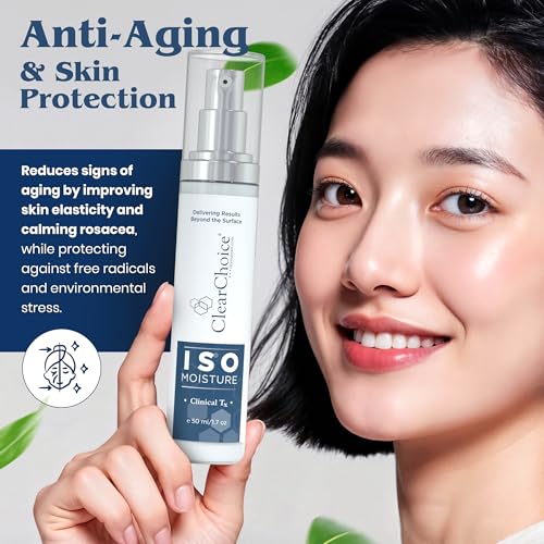Clear Choice ISO Moisture ? Hydrating Face Moisturizer with Green Tea, Centella Asiatica & Hyaluronic Acid, Anti-Aging, All-Day Hydration, Lightweight, Non-Greasy Formula for All Skin Types, 1.7 oz