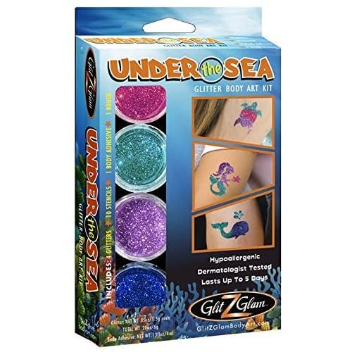 Under the Sea Glitter Tattoo Kit - Temporary Tattoos & Body Art Multicolor