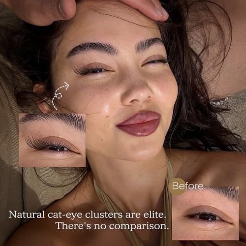 TOOCHUNAG Eyelash Clusters Lash Extension Kit Natural Cluster Eyelash Extensions Wispy Individual Lashes Clusters Kit with Clear Lash Glue and Eyelash Clusters Tweezers(180pcs)
