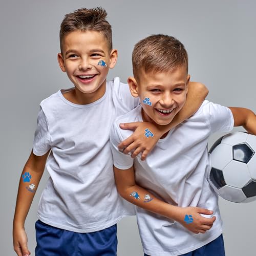 Sports Spirit Temporary Tattoos / 100 Mini Team & School Spirit Designs/Skin Safe/Removable (Blue Dawgs)