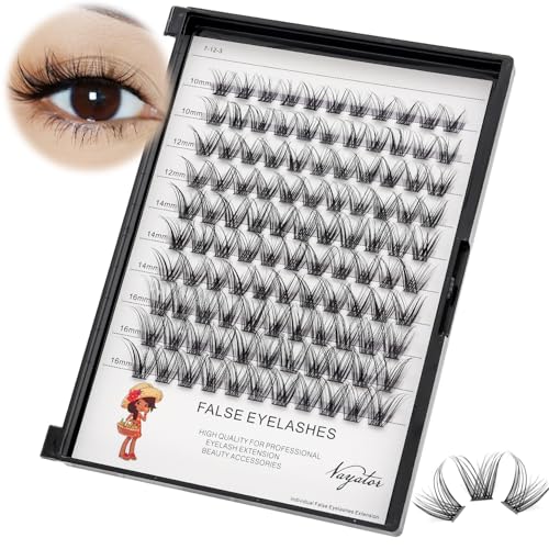 ¡æVAYATOR 4 Styles Wide Cluster D Curl 8-20mm Professional Makeup Individual Cluster Eyelashes Grafting Fake False Eyelashes Eyelash Extension Individual Eyelash (D#18mm)