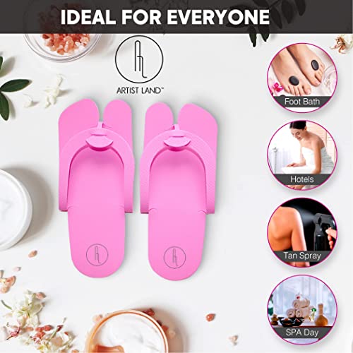 48 Pairs Spa Party Pack of Anti-Slip EVA Pedicure Slippers & Premium Toe separators Two Tone Soft & Durable - Bulk 6 Fun Colors Ideal for At Home Spa Party & Nail Salon