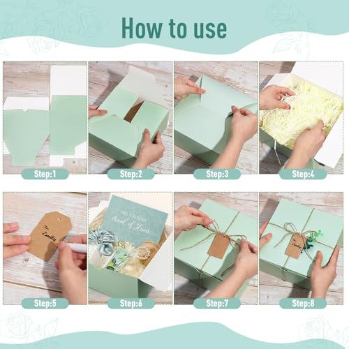 60 Pcs Bridesmaid Proposal Gifts Bridesmaid Box Set Maid of Honor Gifts Wedding Bridal Shower Include Jewelry Box Glass Cup Scrunchies Hair Knotted Bracelets Hand Cream Lip Balm Cards(Green)