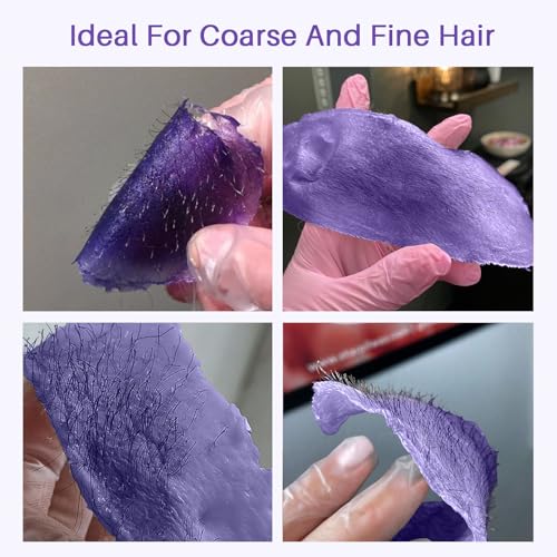 BLITZWAX 2.5lbs Hard Wax Beads for Hair Removal Lavender Waxing Beans for Sensitive Skin, Face, Eyebrows, Brazilian, Legs and Bikini - with 2 Silicone Sticks and 2 Wax Oils for Home and Salon Use