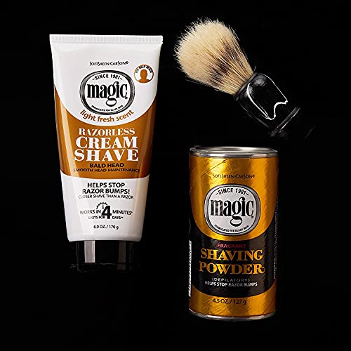 Magic Razorless Cream Shave Bald Head 6 Ounce Tube (177ml) (6 Pack)