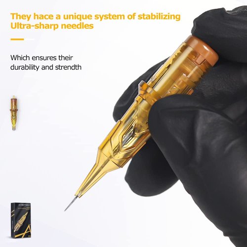 Ambition Glory Tattoo Cartridges #12 Standard 7RL Needles Disposable 50pcs 0.35mm 7 Round Liner for Rotary Tattoo Machine Supply