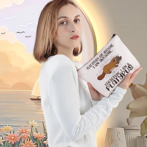 LEVLO Platypus Cosmetic Makeup Bag - Platypus Lover Gift - Zipper Pouch Bag - Merchandise