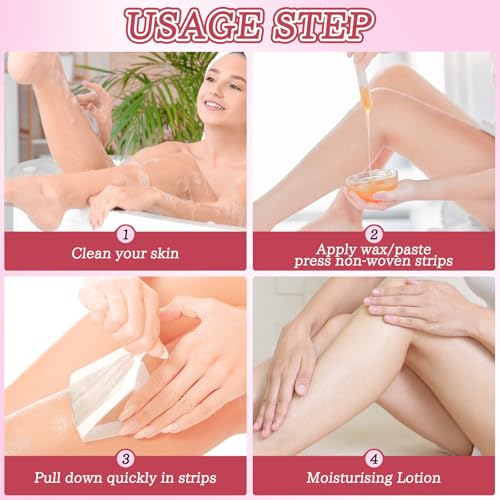 Wax Strips for Hair Removal 90 Yards - Non-Woven Wax Strip Roll | Pain-Free for Body, Face & Legs