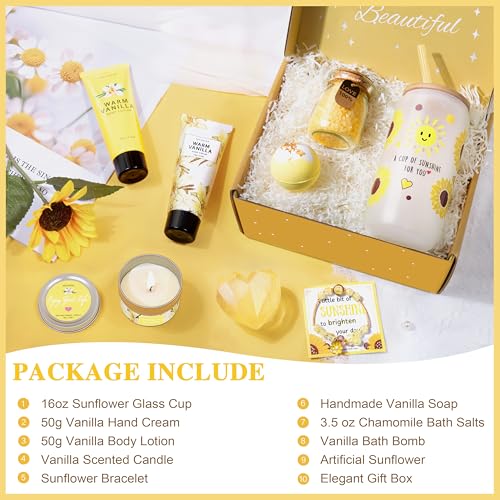 Gifts for Women,Bath and Body Gift 10 pcs Warm Vanilla Self Care Set for Friends,Her,Bestie,Mom,Wife Christmas Birthday Gifts
