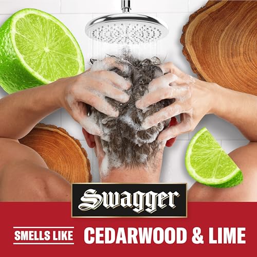 Old Spice Men's 2-in-1 Shampoo and Conditioner, Swagger, Cedarwood Lime Scent, Healthier, Fuller, Moisturized Looking Hair, Barbershop Quality, Remove Dirt & Oil, 21.9 Fl Oz