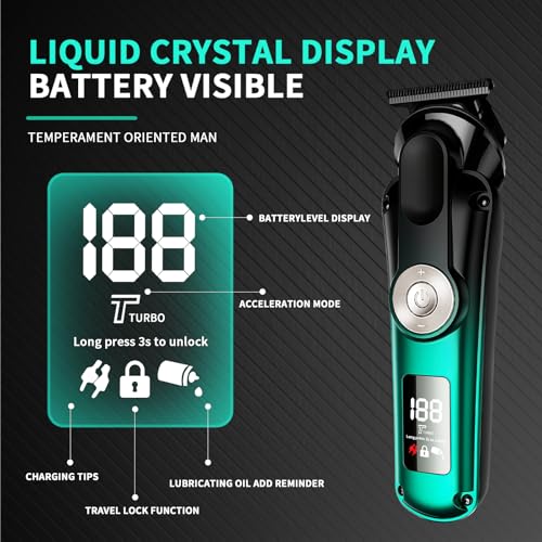 BILLAR 6 in 1 Professional Mens Grooming Kit for Mustache,Body, 17 Piece All-in-One Mens Grooming Kit and Hair Clipper, Nose, Ear,Body and Face, Electric Razor with Type-C Recharge Dock
