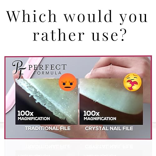 Perfect Formula Glass Nail File (Set of 2) - Crystal Nail Files with Case, Professional Czech Glass Nail File