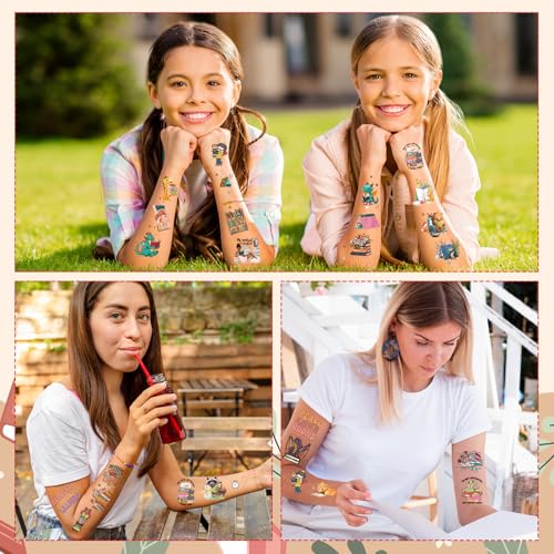 Reading Book Temporary Tattoos - 8 Sheets Tattoo Stickers for Kids, Waterproof Birthday Party Favors Supplies Decorations Sticker for Boys and Girls, Classroom School Prizes Rewards Gifts