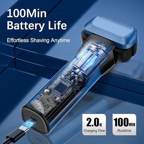 Electric Razor for Men, 2-Speed 5-Blade Electric Shavers for Men Face Cordless Rechargeable, Mens Foil Shaver Shaving Machine Wet Dry Men's Travel Razors for Man Close Shaving Face as Gift