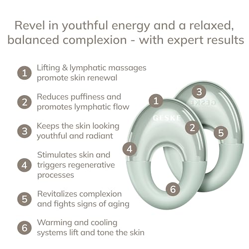 GESKE SmartAppGuided¢â Cool & Warm Eye Massager | 7 in 1 | Multifunctional Massager | Eyes & Face | Battery-free Cooling & Warming | Firms, Relaxes & De-Puffs Skin | Ring-shaped Design for Easy Grip