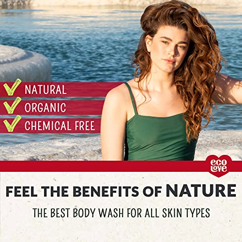 ecoLove - Natural Moisturizing Body Wash for Dry Skin - Organic Tomato and Beetroot - No SLS or Parabens - Vegan and Cruelty-Free Shower Gel, 17.6 oz