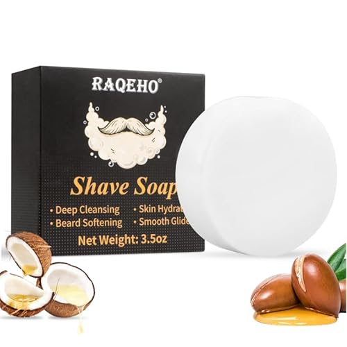 3.5oz Shaving Soap for Men - Sandalwood Shaving Soap Puck Foam Shave Cream with Shea Butter & Coconut Oil for Sensitive Skin Personal Care Products Bathroom Supplies Travel Essentials