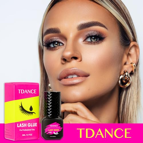 TDANCE Eyelash Extension Glue Lash Extension Adhesive/0.3 Sec Dry/Retention ? 7 Weeks/Lash Extension Glue for Professional Lash Artist Use Only (0.17 fl. oz / 5ml)