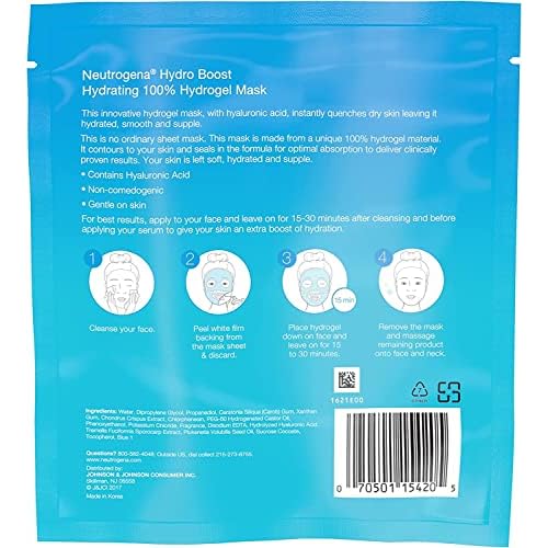 Neutrogena Hydro Boost and Hydrating Hydrogel Mask, 1 Ounce Each (10)