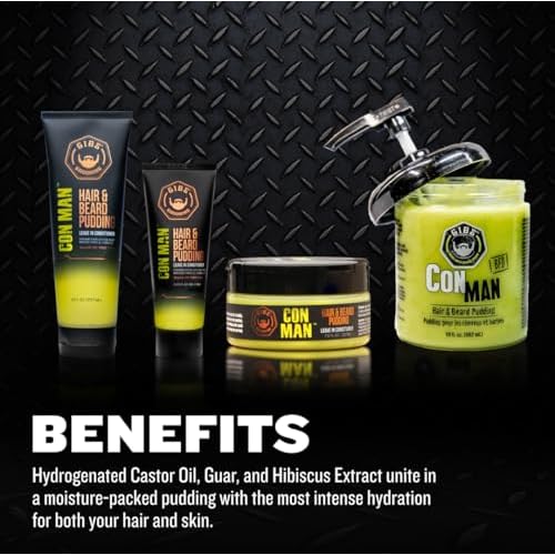 GIBS Grooming Con Man Hair & Beard Pudding, 19 Fl Oz